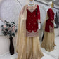 Embroidered Satin Sharara Suit Set with Dupatta