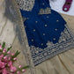Embroidered Satin Sharara Suit Set with Dupatta