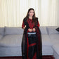 Embroidered Satin Sharara Suit Set with Dupatta
