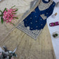 Embroidered Satin Sharara Suit Set with Dupatta
