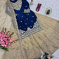 Embroidered Satin Sharara Suit Set with Dupatta
