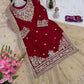 Embroidered Satin Sharara Suit Set with Dupatta