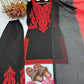 Embroidered Satin Sharara Suit Set with Dupatta