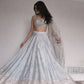 Embroidered Satin Silk Lehenga Set With Net Dupatta