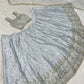 Embroidered Satin Silk Lehenga Set With Net Dupatta