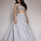 Embroidered Satin Silk Lehenga Set With Net Dupatta
