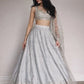 Embroidered Satin Silk Lehenga Set With Net Dupatta