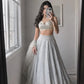 Embroidered Satin Silk Lehenga Set With Net Dupatta