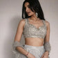 Embroidered Satin Silk Lehenga Set With Net Dupatta