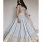 Embroidered Satin Silk Lehenga Set With Net Dupatta