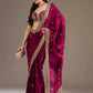 Embroidered Satin Silk Saree Set