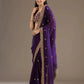 Embroidered Satin Silk Saree Set