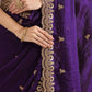 Embroidered Satin Silk Saree Set