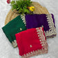 Embroidered Satin Silk Saree Set
