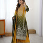 Embroidered Shaded Chinon Silk Palazzo Suit Set