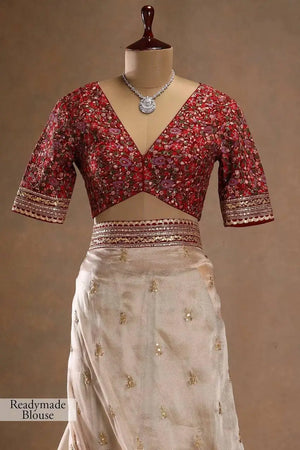 Embroidered Shimmer Silk Designer Saree