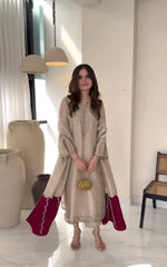 Embroidered Shimmer Silk Plazo Set