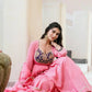 Embroidered Silk Anarkali Gown Set with Dupatta