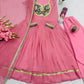 Embroidered Silk Anarkali Gown Set with Dupatta