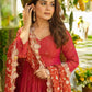 Embroidered Silk Gown Palazzo Set with Dupatta