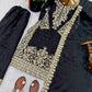 Embroidered Silk Kurta Palazzo Set With Dupatta
