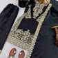 Embroidered Silk Kurta Palazzo Set With Dupatta