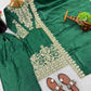 Embroidered Silk Kurta Palazzo Set With Dupatta