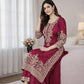 Embroidered Silk Kurta Palazzo Set With Dupatta