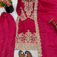 Embroidered Silk Kurta Palazzo Set With Dupatta