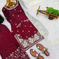 Embroidered Silk Kurta Palazzo Set with Organza Dupatta