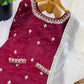 Embroidered Silk Kurta Palazzo Set with Organza Dupatta