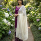 Embroidered Silk Kurta Palazzo Set with Organza Dupatta