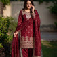 Embroidered Silk Kurta Sharara Set With Dupatta