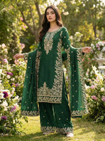 Embroidered Silk Kurta Sharara Set With Dupatta