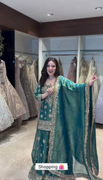 Embroidered Silk Kurta Sharara Set With Dupatta
