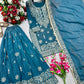 Embroidered Silk Kurta Sharara Set With Dupatta