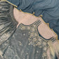 Embroidered Silk Kurti Palazzo Set with Lace Dupatta