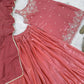 Embroidered Silk Kurti Palazzo Set with Lace Dupatta