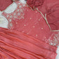 Embroidered Silk Kurti Palazzo Set with Lace Dupatta
