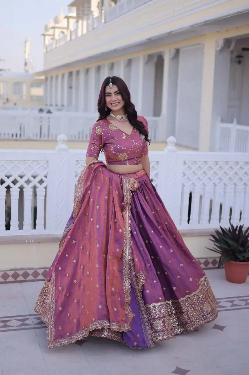 Embroidered Silk Lehenga Choli Set