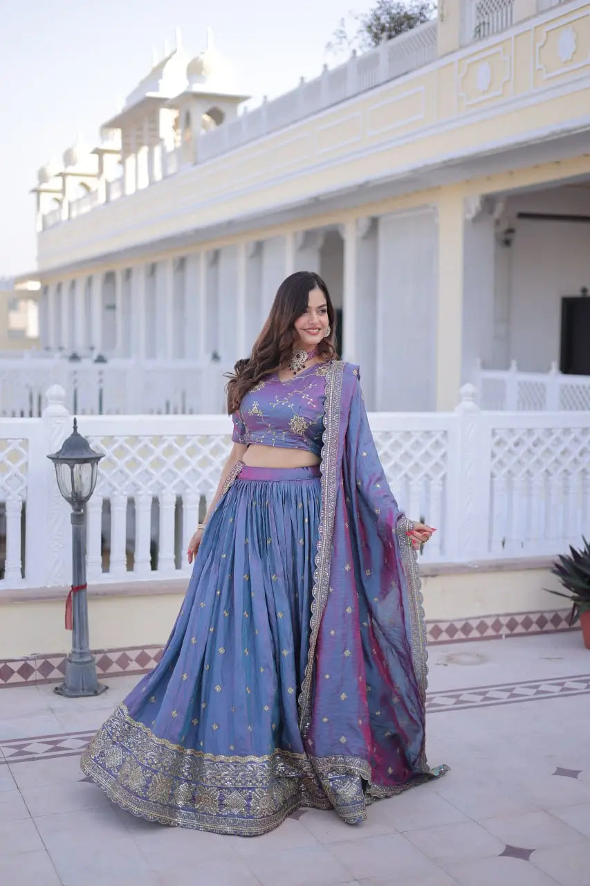 Embroidered Silk Lehenga Choli Set