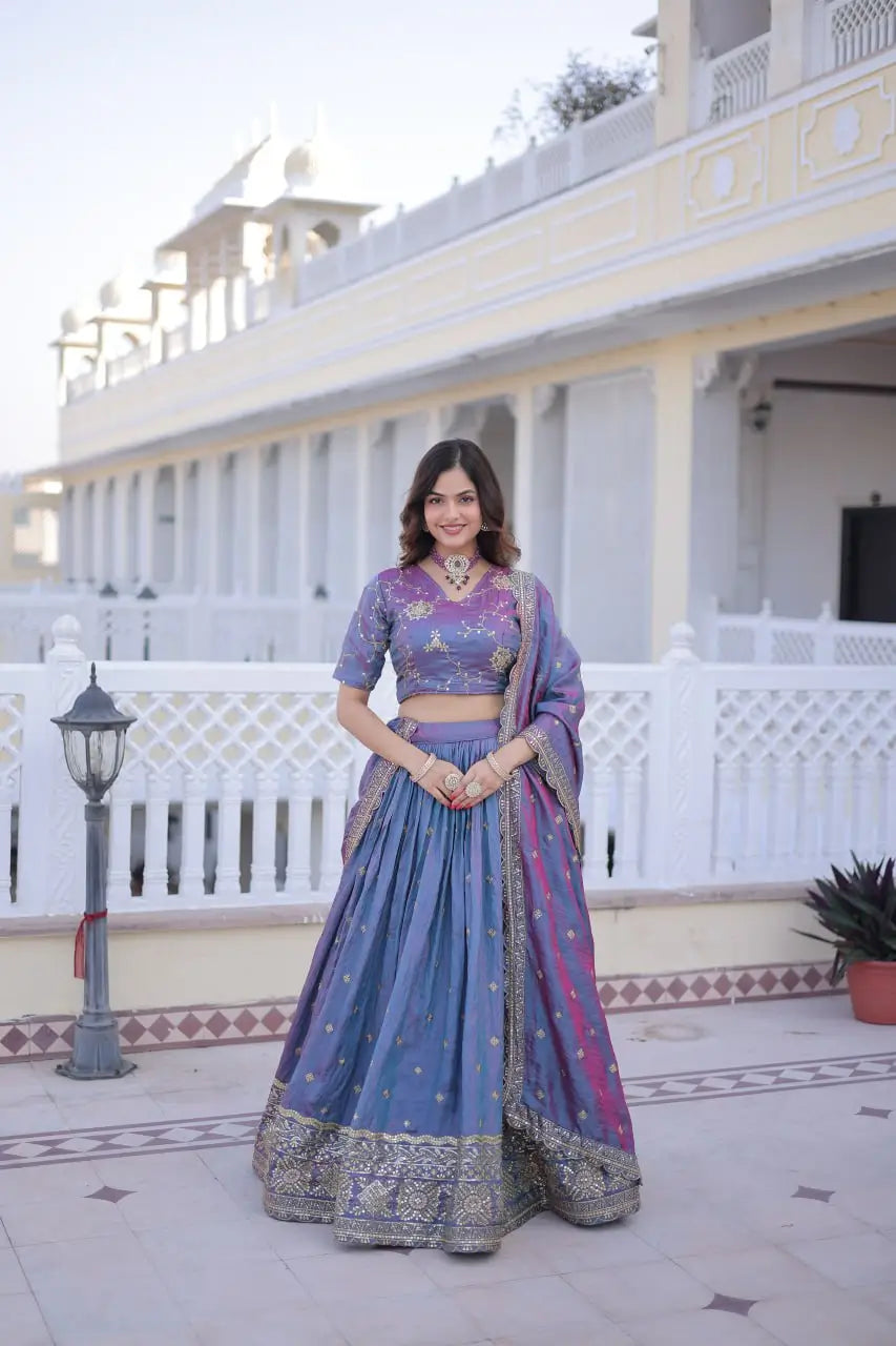 Embroidered Silk Lehenga Choli Set