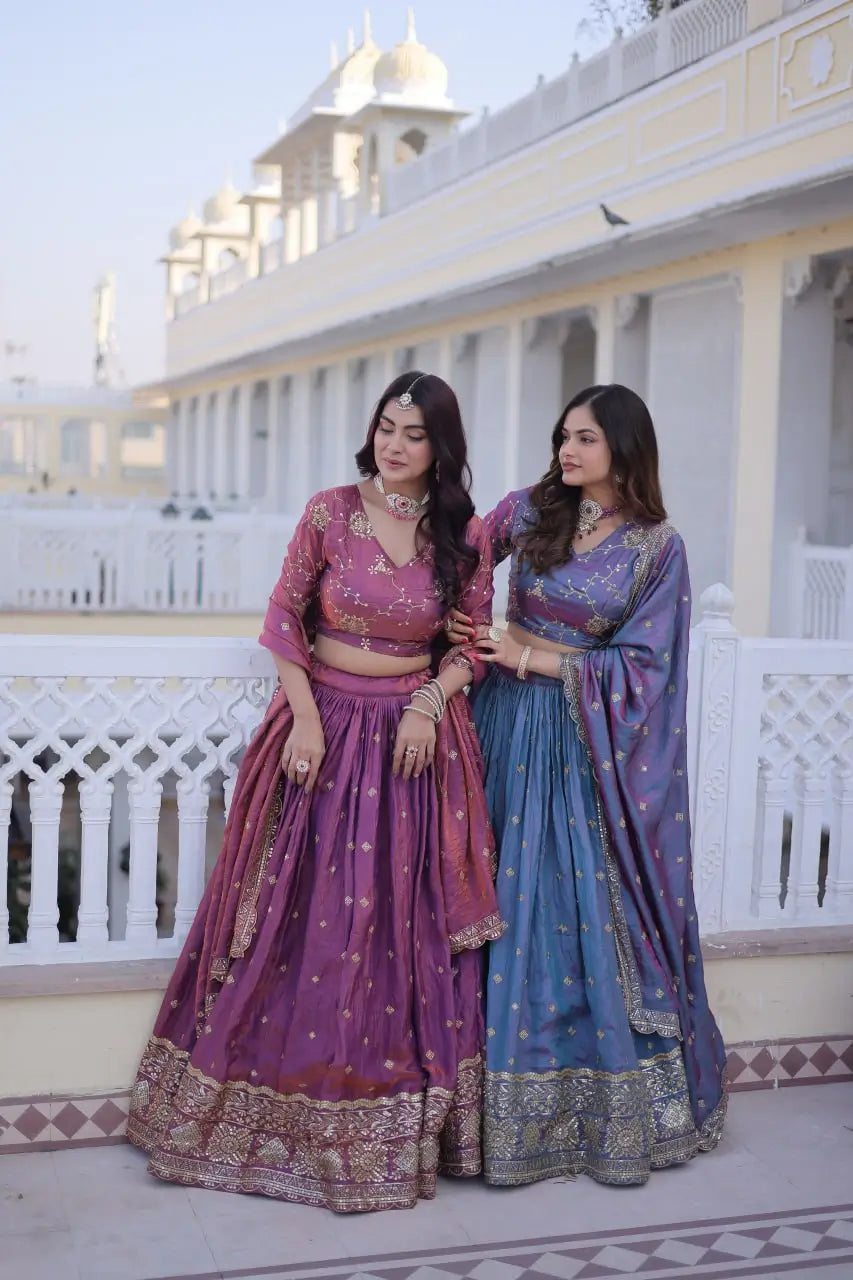 Embroidered Silk Lehenga Choli Set