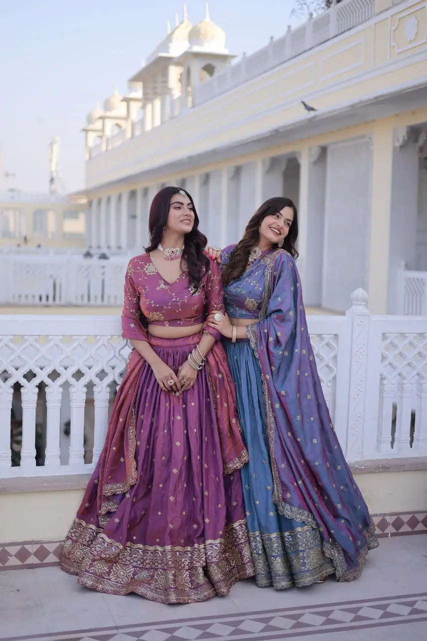 Embroidered Silk Lehenga Choli Set