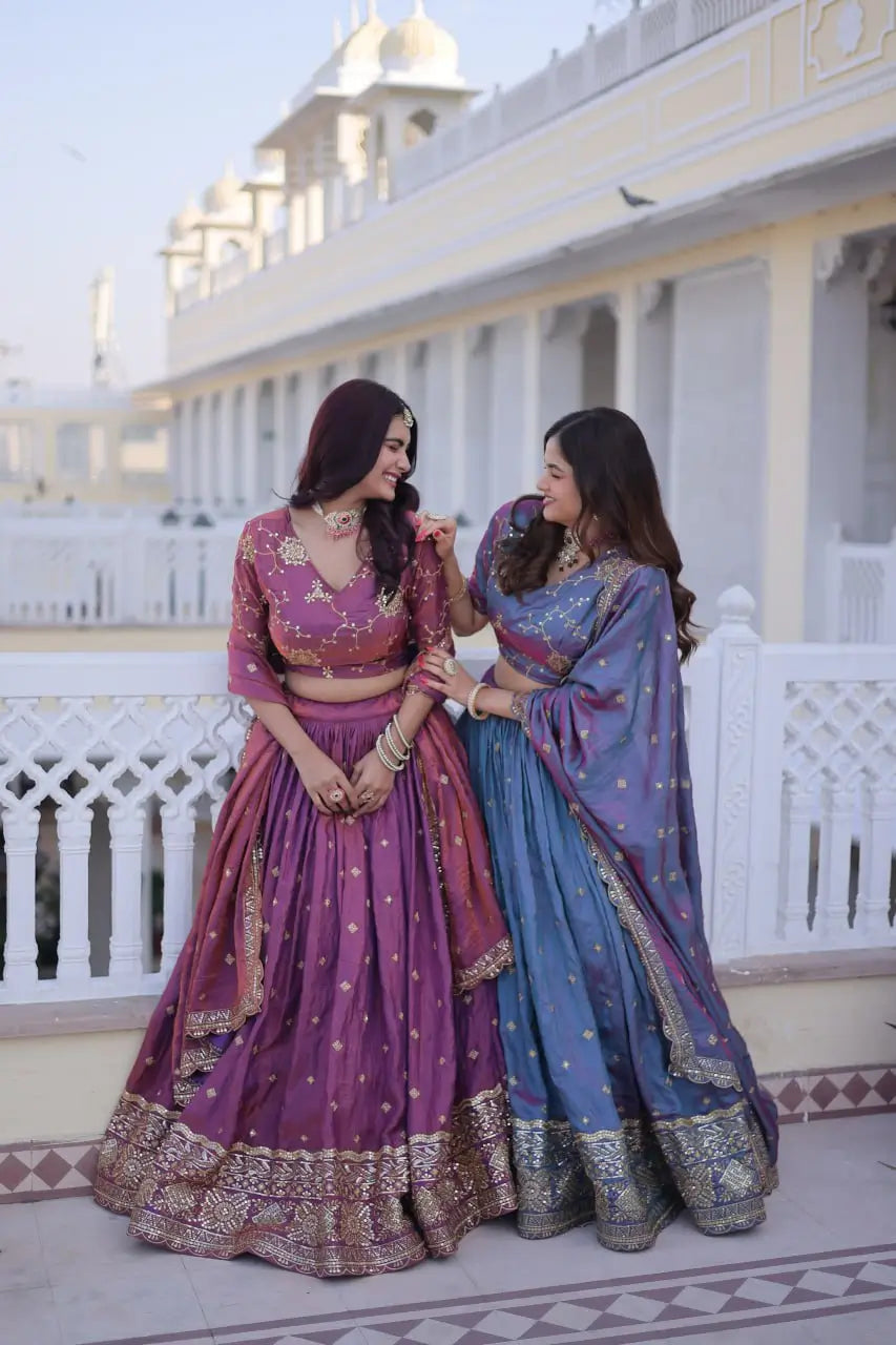 Embroidered Silk Lehenga Choli Set