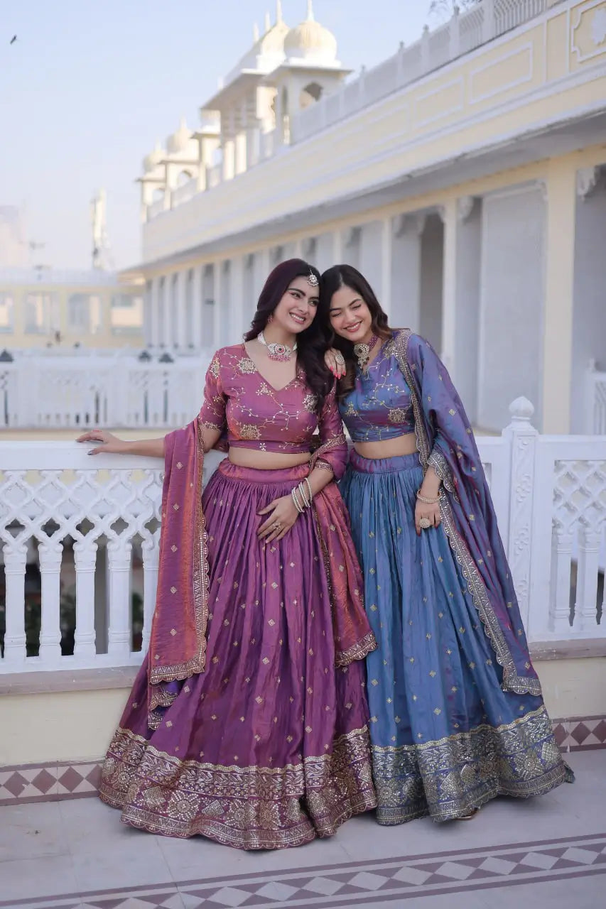 Embroidered Silk Lehenga Choli Set