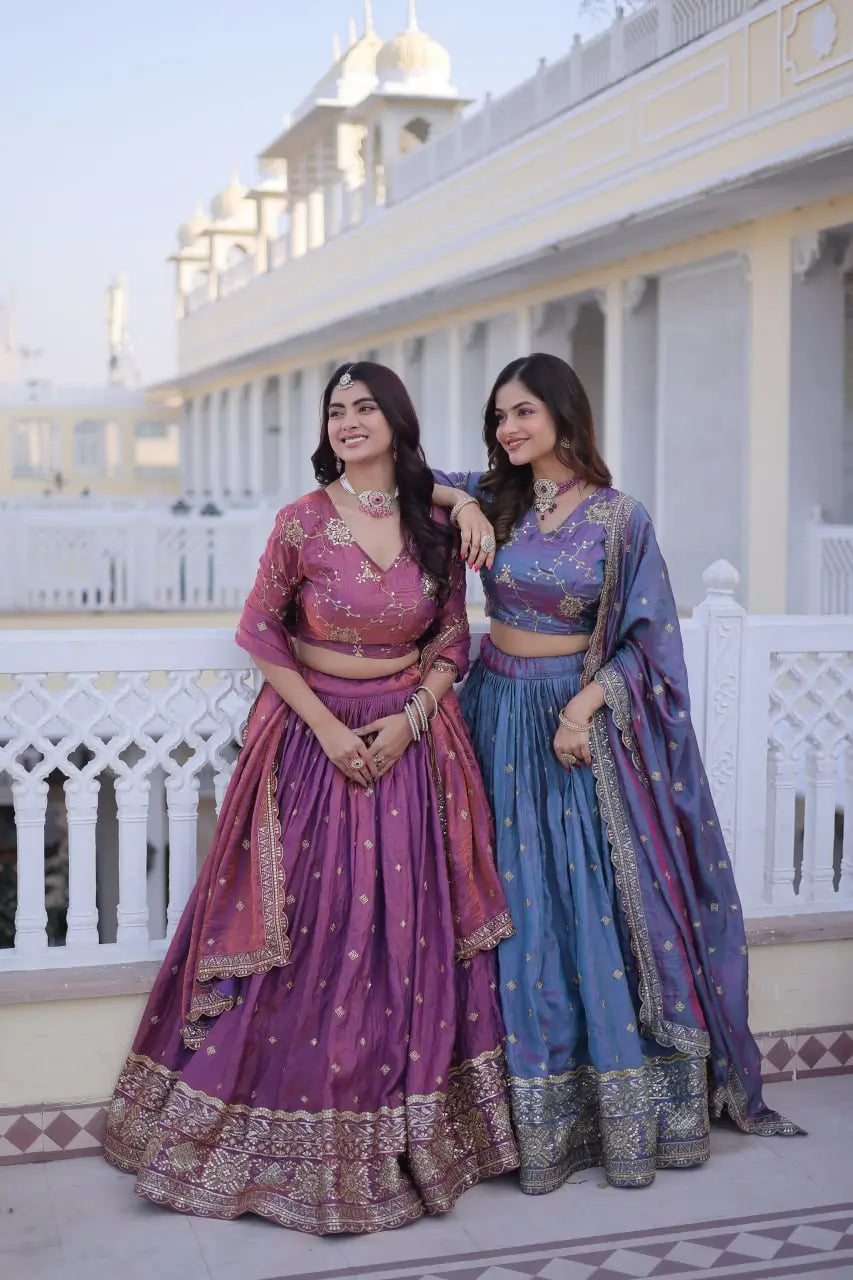 Embroidered Silk Lehenga Choli Set
