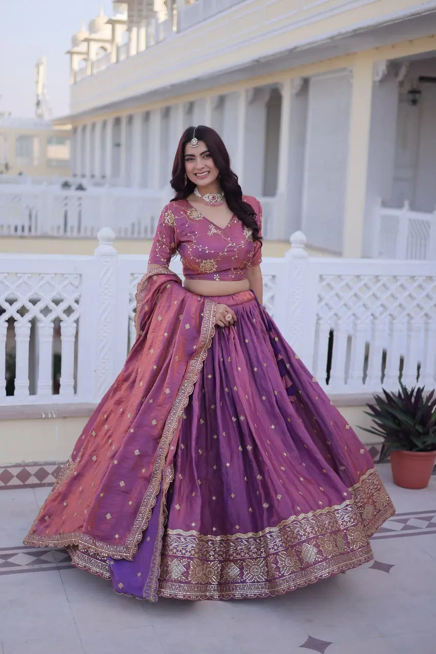 Embroidered Silk Lehenga Choli Set