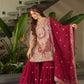 Embroidered Silk Palazzo Suit with Dupatta