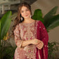 Embroidered Silk Palazzo Suit with Dupatta